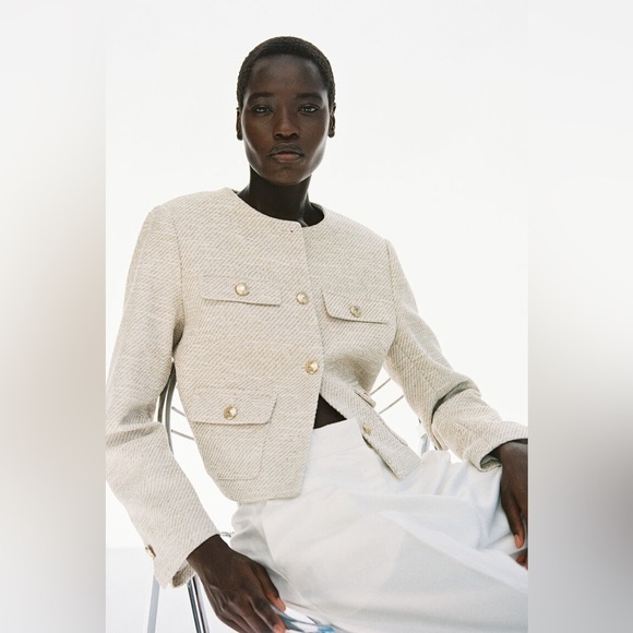 H&M Jackets & Blazers - H&M TEXTURED-WEAVE JACKET